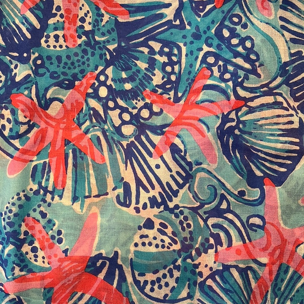 Lily Pulitzer Blue and Pink Scarf